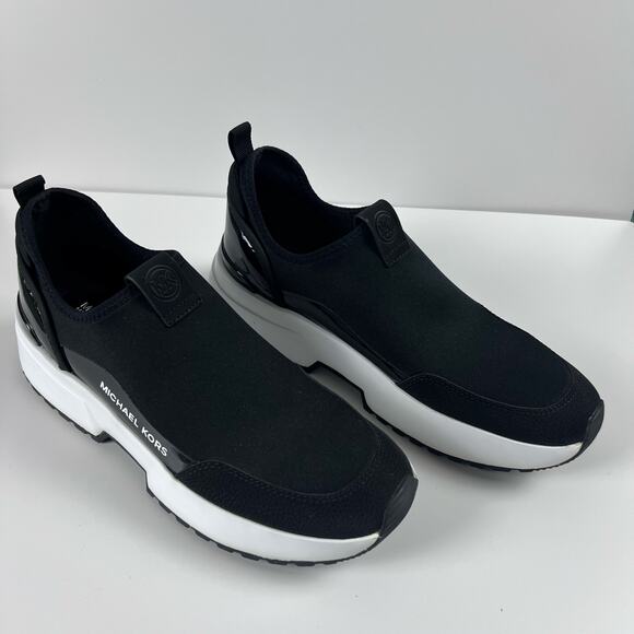 Michael Kors Muse Scuba Slip-On Trainer Sneakers Black White 8.5 - Picture 9 of 12